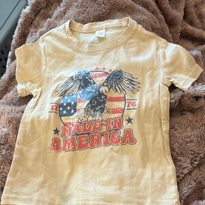 Kids Tan 'Made in America' Graphic Tee SUPER SOFT Sz 2